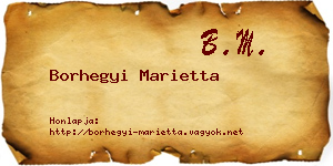 Borhegyi Marietta névjegykártya